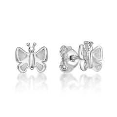 Sterling Silver Butterfly Stud Earrings