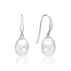 Freshwater White Pearl Drop Earrings
