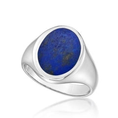 Sterling Silver Lapis Lazuli Signet Ring