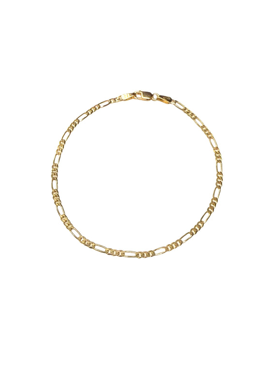 9ct Italian Yellow Gold Figaro Bracelet