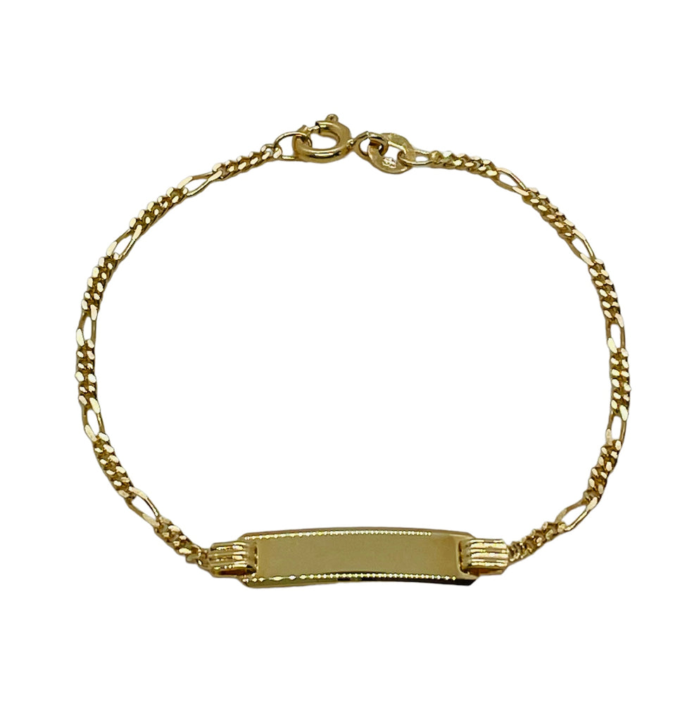 9ct Yellow Gold Baby ID Figaro 5 Bracelet