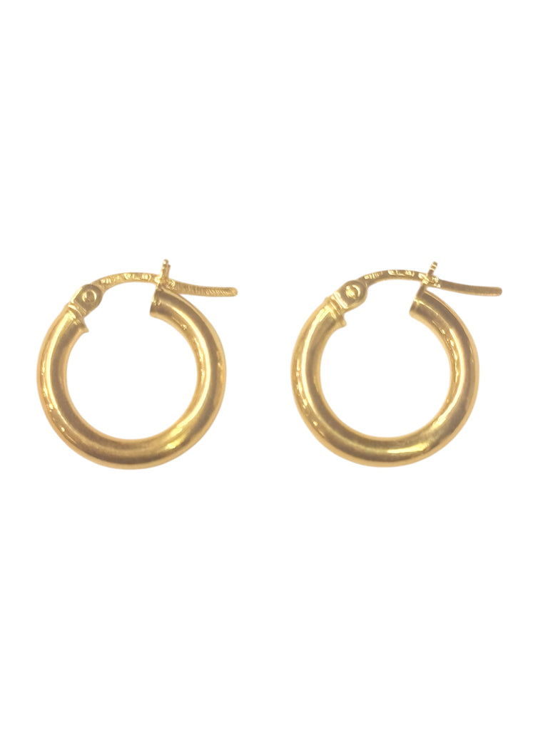 9ct Yellow Gold Hollow Plain Hoop Earrings
