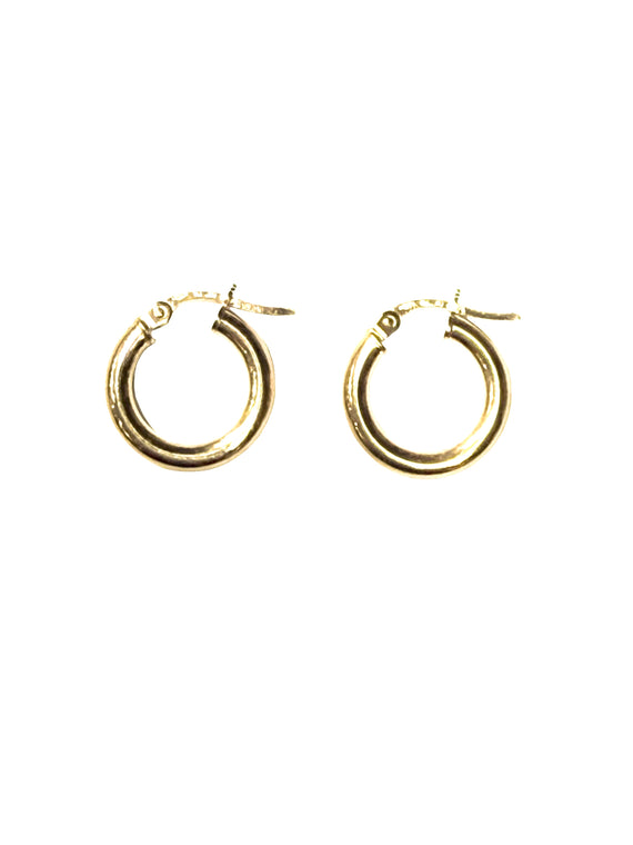 9ct Yellow Gold Plain Hoop Earrings