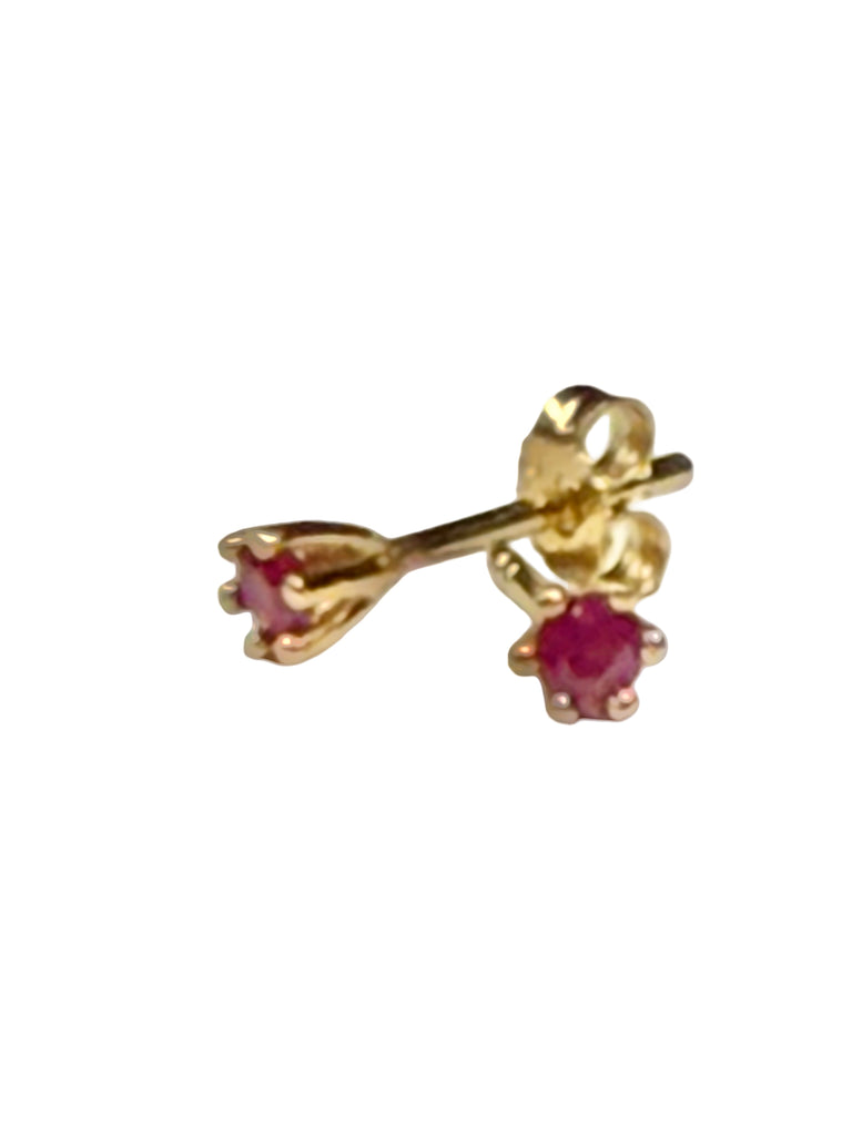 9ct Yellow Gold Ruby Stud Earrings