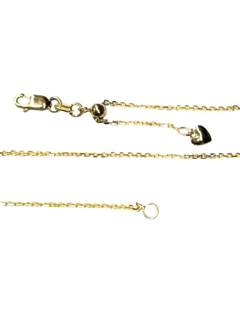 9ct Italian Yellow Gold Cable Chain Slider