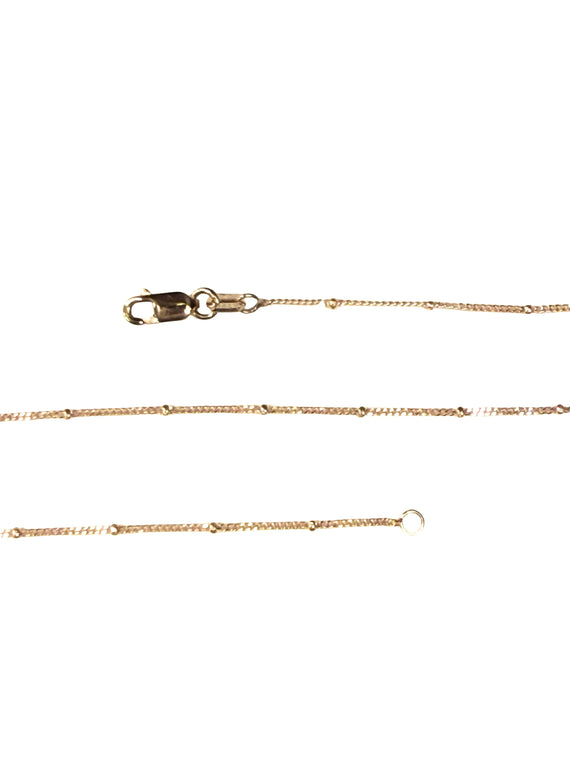 9ct Italian Rose Gold Cub Link Beaded Chain