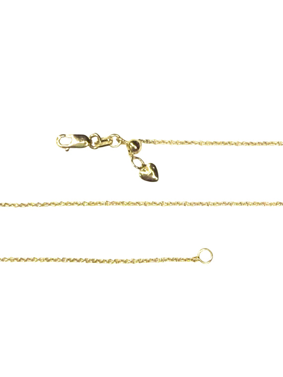 9ct Italian Yellow Gold Cable Chain Slider