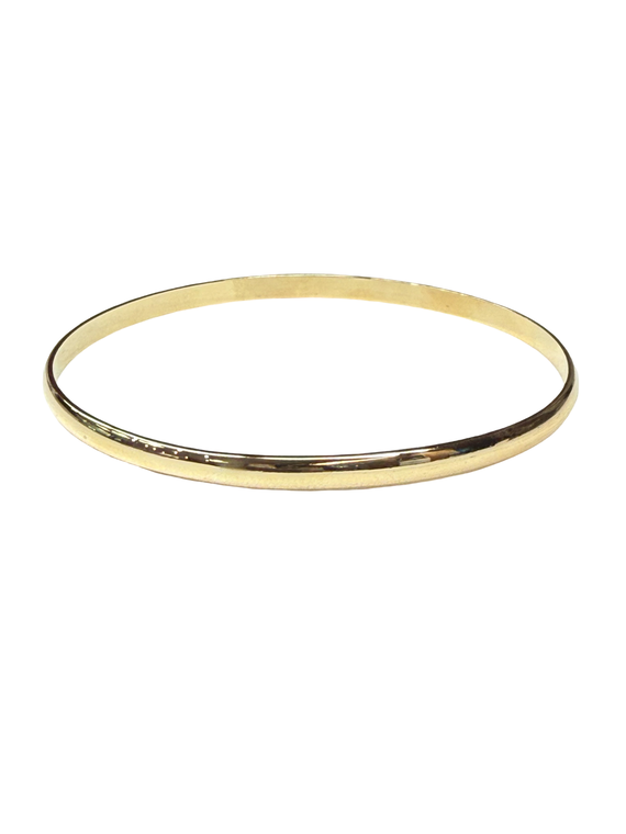 9ct Yellow Gold Hand Crafted Solid Bangle