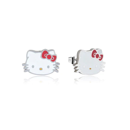 Disney Couture Kingdom Stainless Steel & Enamel Hello Kitty Stud Earrings