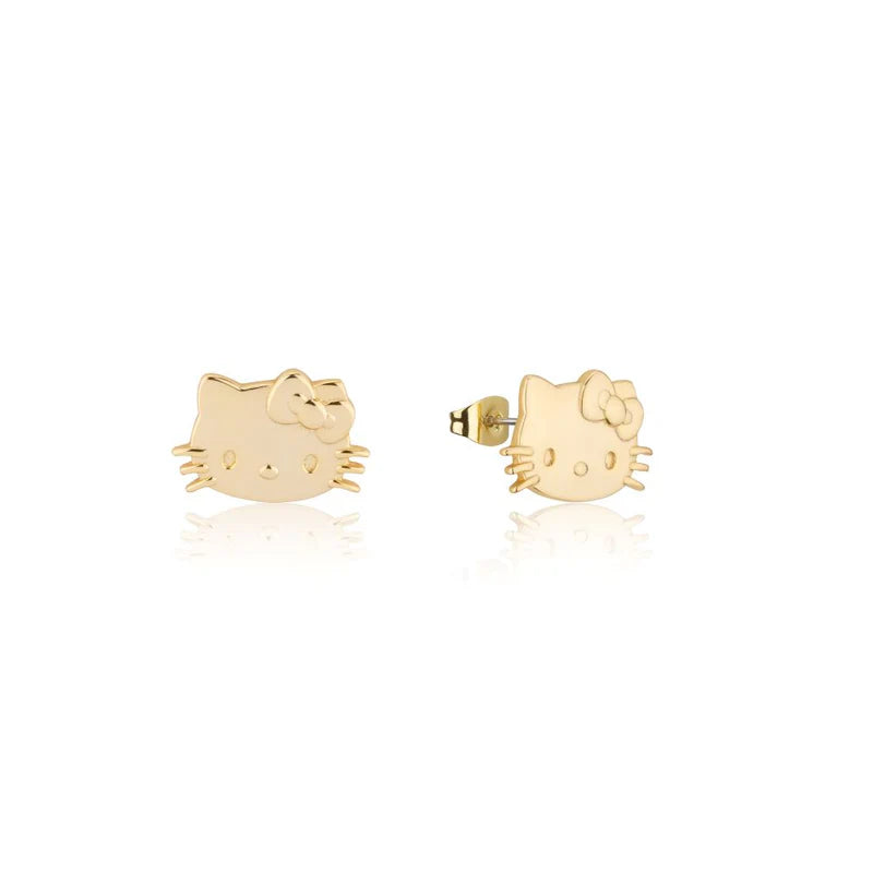 Disney Couture Kingdom Sterling Silver 14ct Yellow Gold Plated Hello Kitty Stud Earrings