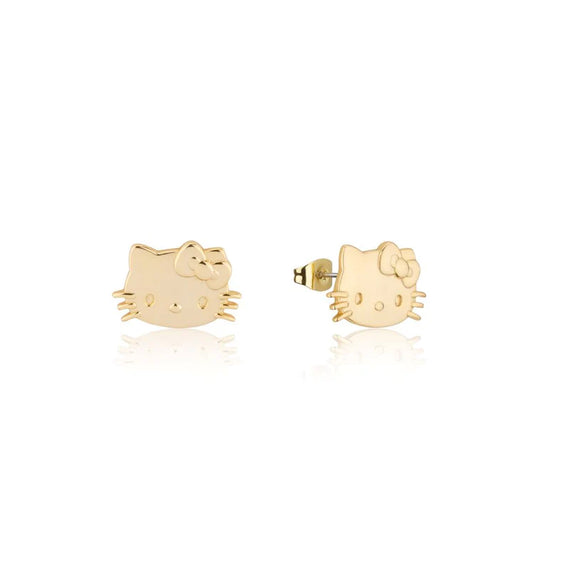 Disney Couture Kingdom Sterling Silver 14ct Yellow Gold Plated Hello Kitty Stud Earrings