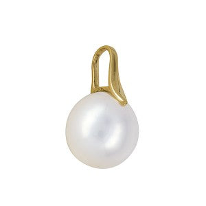 9ct Yellow Gold Oval Freshwater Cultured Pearl Pendant