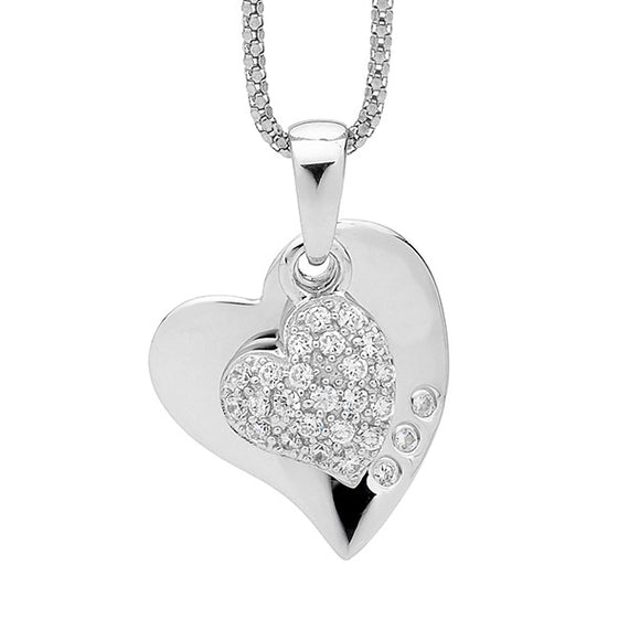 Sterling Silver Double Heart Necklace
