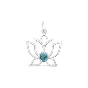 Sterling Silver Turquoise Lotus Pendant