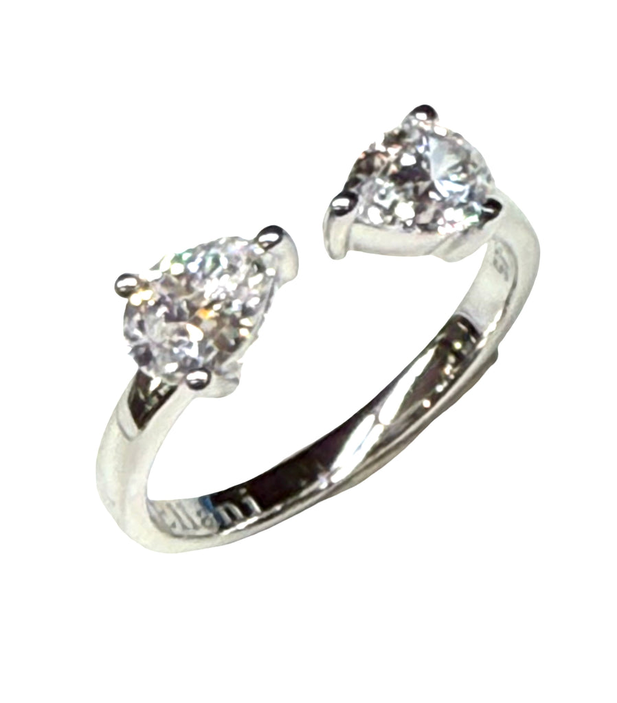 Sterling Silver Split Band Cubic Zirconia Ring