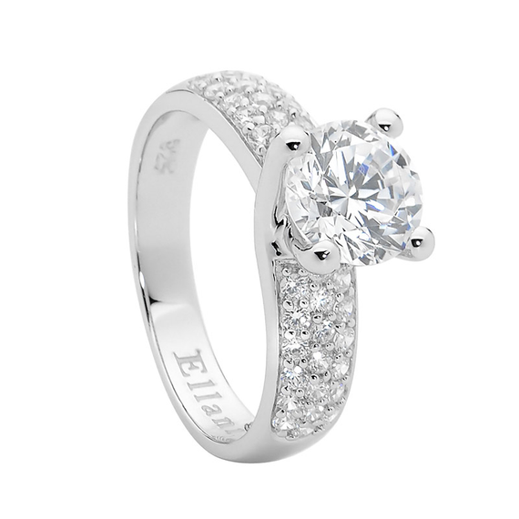 Sterling Silver Cubic Zirconia Solitaire Ring