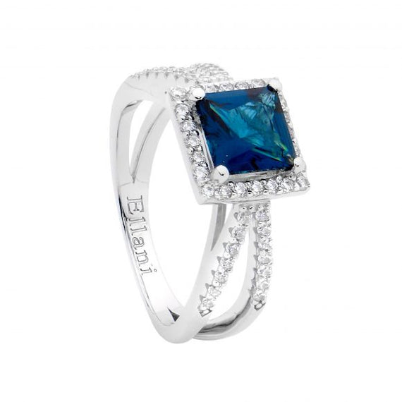 Sterling Silver London Blue Cubic Zirconia Ring