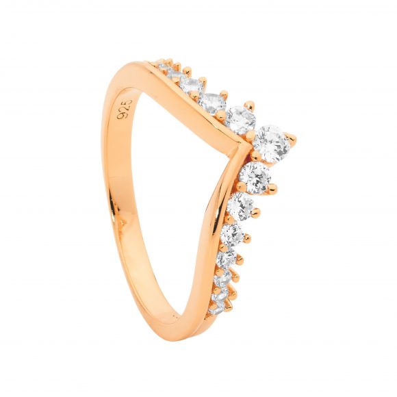 Sterling Silver Rose Gold Plated Cubic ZIrconia Rings