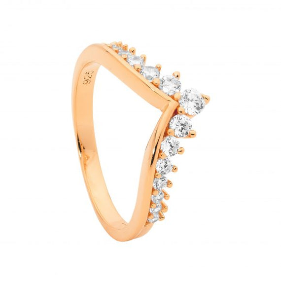 Sterling Silver Rose Gold Plated Cubic ZIrconia Rings