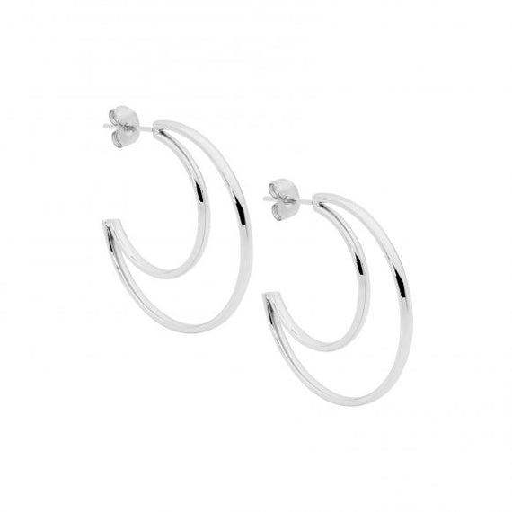 Ellani Stainless Steel Double Hoop Earrings