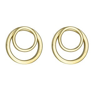 9ct Yellow Gold Double Open Circle Stud Earrings