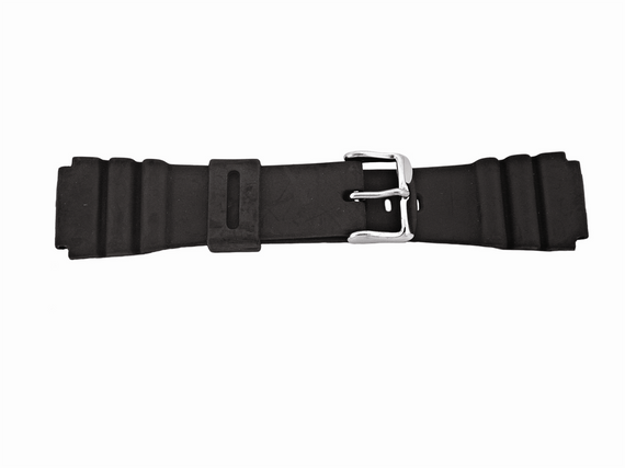 Black Silicon Seiko Type Watch Strap Thin End 20mm