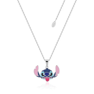 Disney Couture Kingdom Stainless Steel & Enamel Lilo & Stitch 'Stitch Cheeky' Necklace