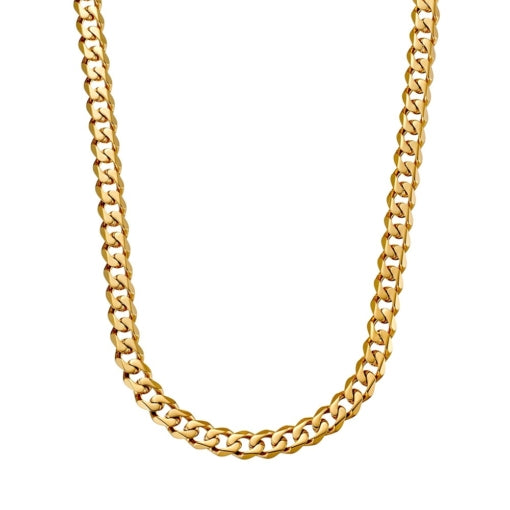 Blaze Stainless Steel Gold Plated Curb Link Chain