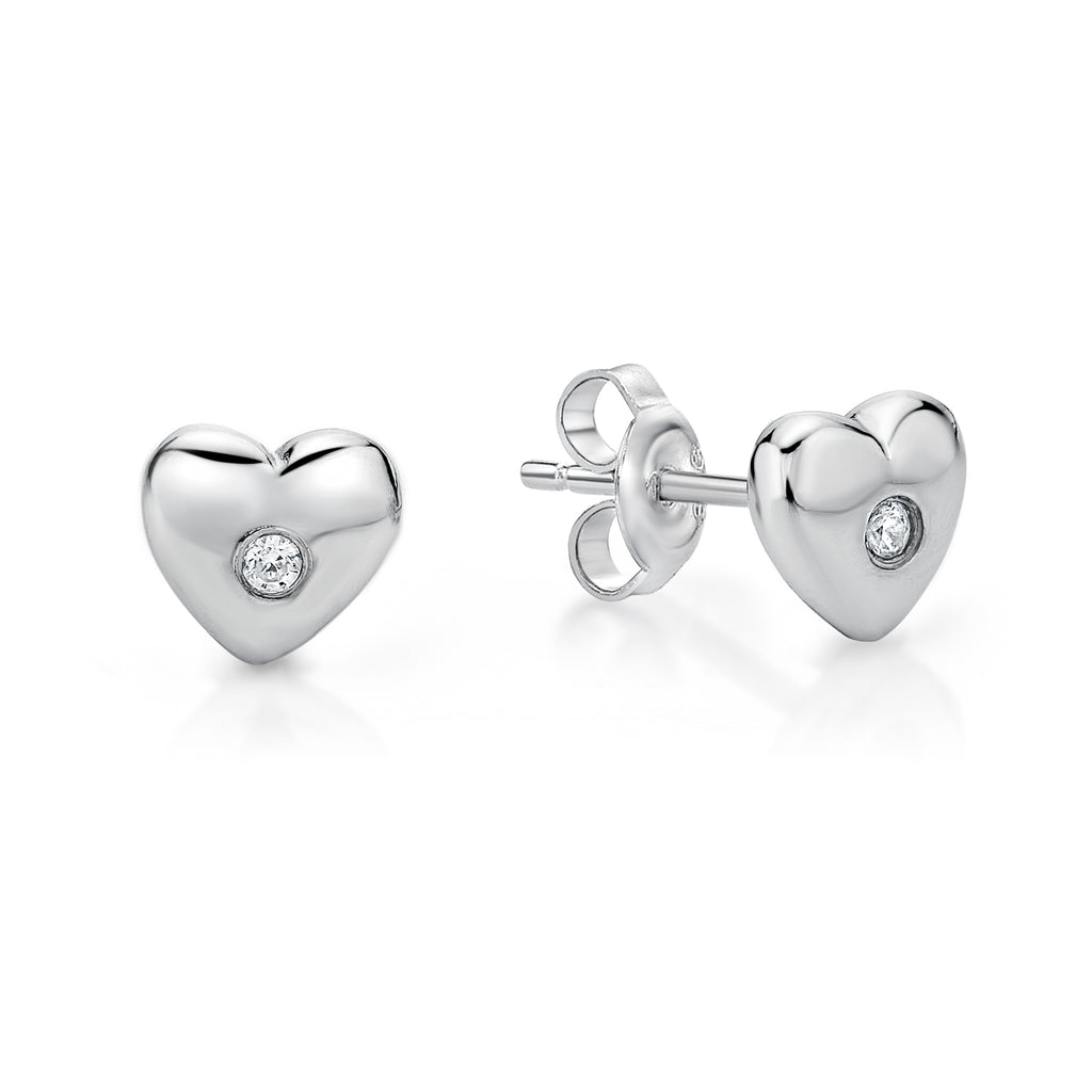 Sterling Silver Heart Stud Earrings