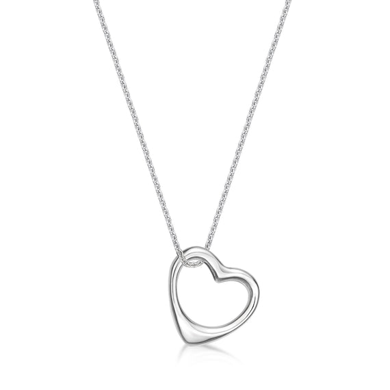 Sterling Silver Outline Heart on a  Sterling Silver Chain