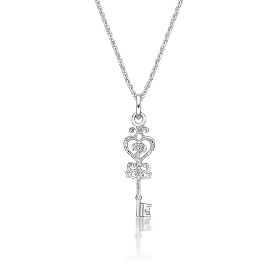 Sterling Silver Key Pendant on a Sterling Silver Chain