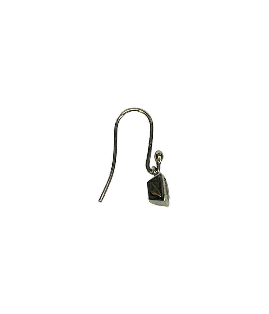 Hand Crafted 9ct White Gold Aquamarine Drop Earrings.