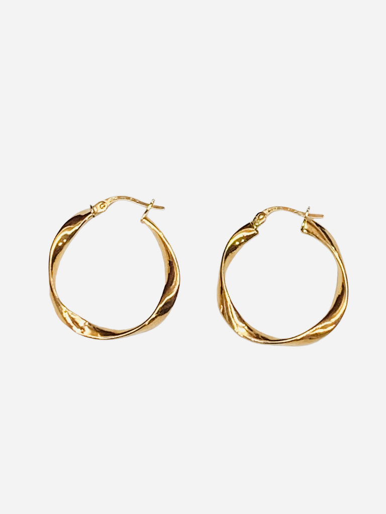 9ct Gold Twisted Hoop Earrings
