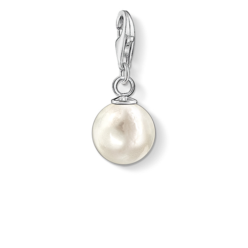 Thomas Sabo Charm Club Sterling Silver Freshwater Pearl and Clover Charm