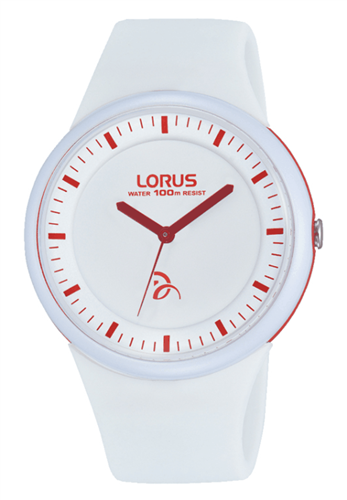 Lorus Novak Djokovic Foundation White Rubber Strap White Face with Red Dial
